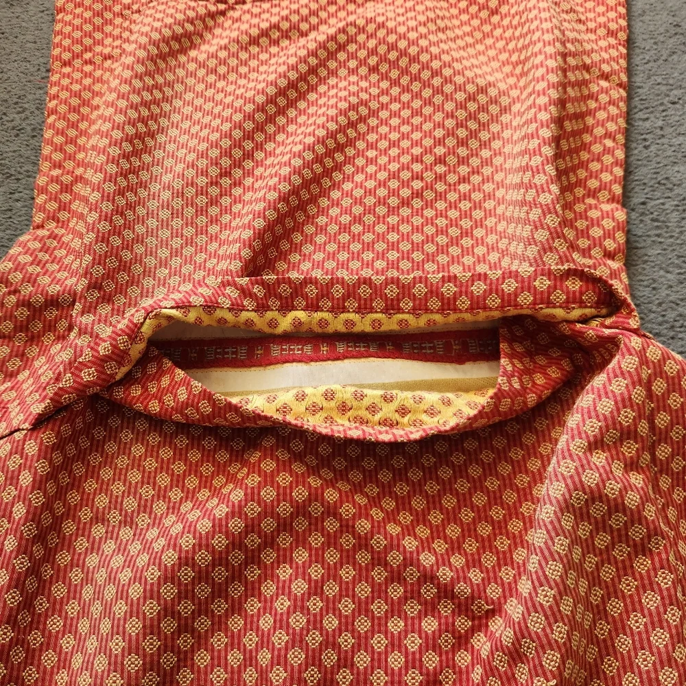 Shams Set Of 2 Red Yellow Home Bedding Pillow Cases Striped Weave 19 x 34